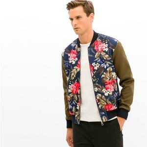 Zara Men’s Floral Bomber Jacket